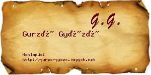 Gurzó Győző névjegykártya